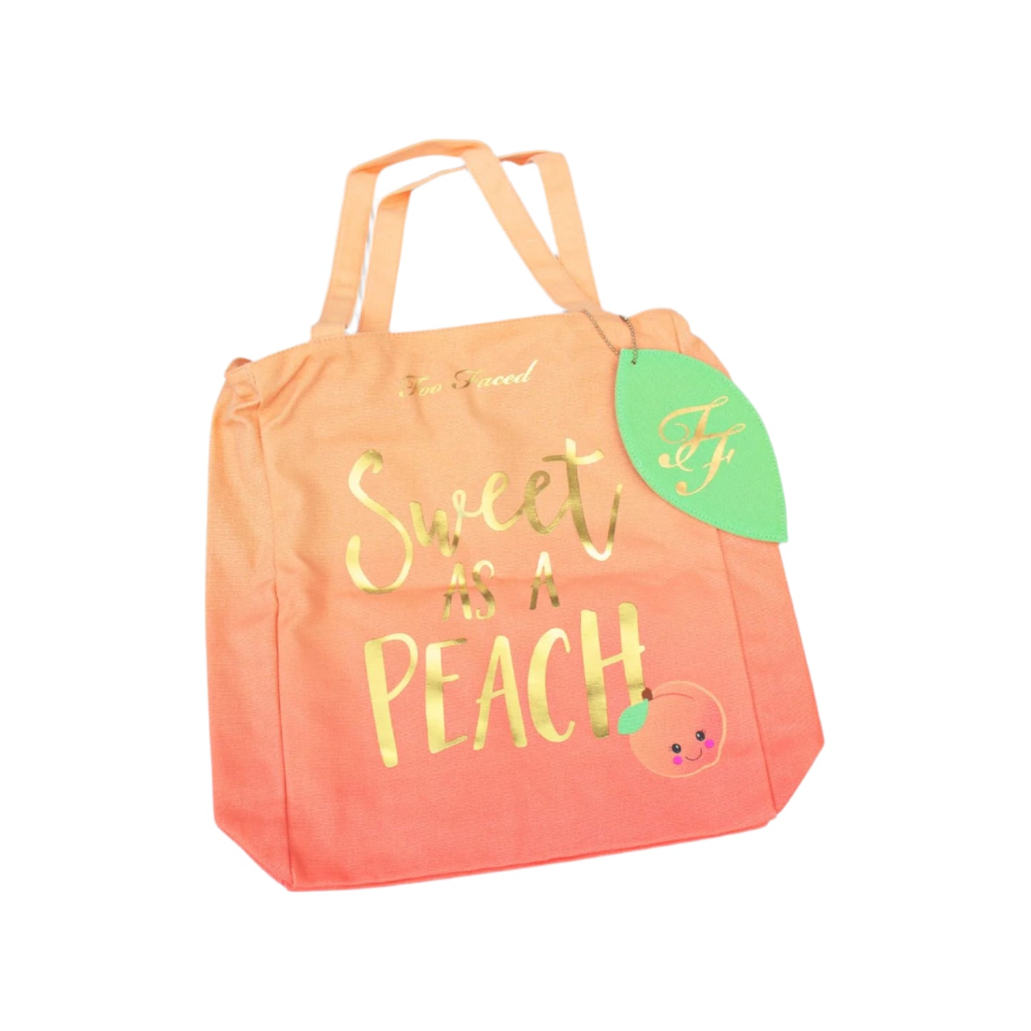 Too Faced Peach Sweet As A Peach Tote Bag with Zip - New