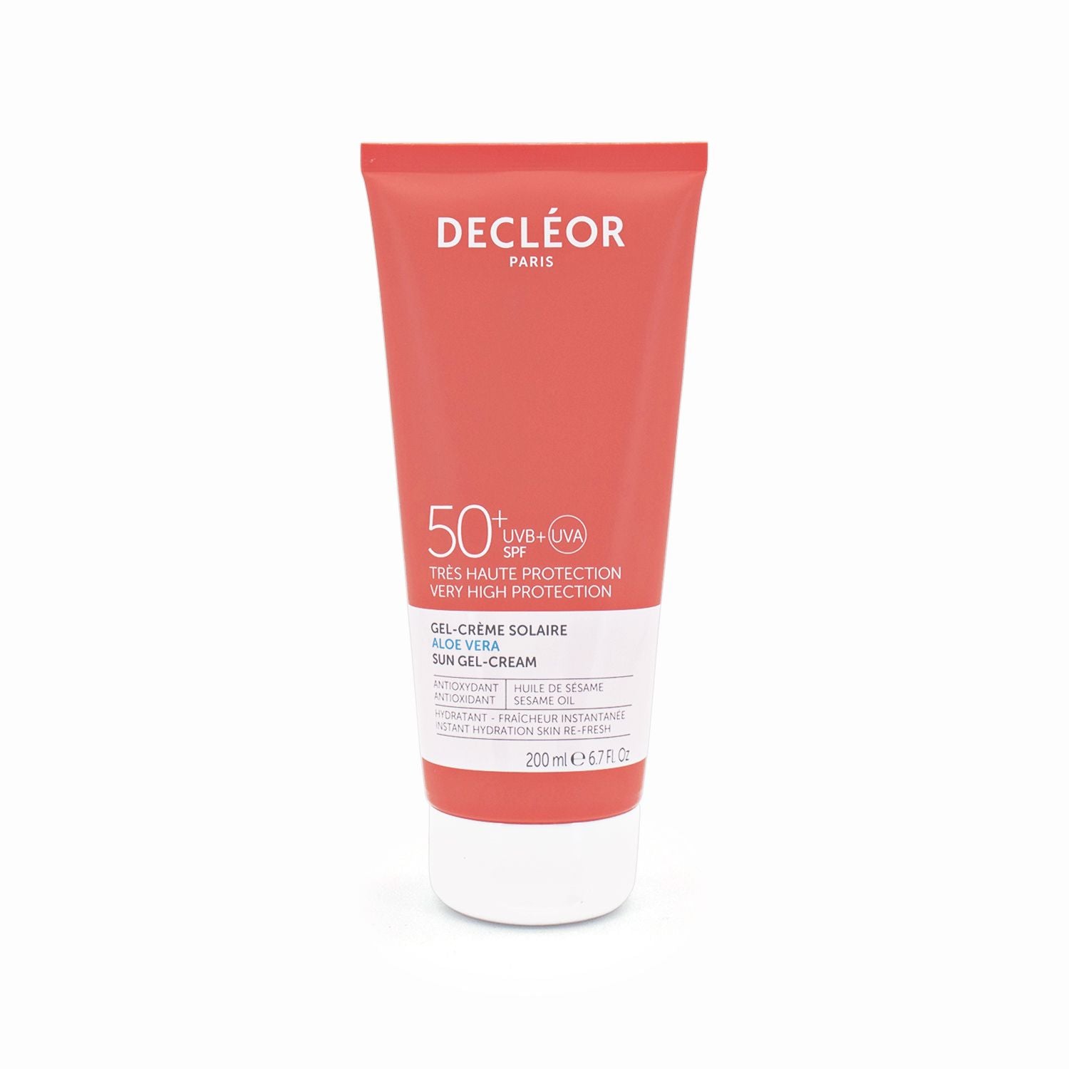 Decleor Aloe Vera Sun GelCream SPF50+ 200ml Imperfect Box This is