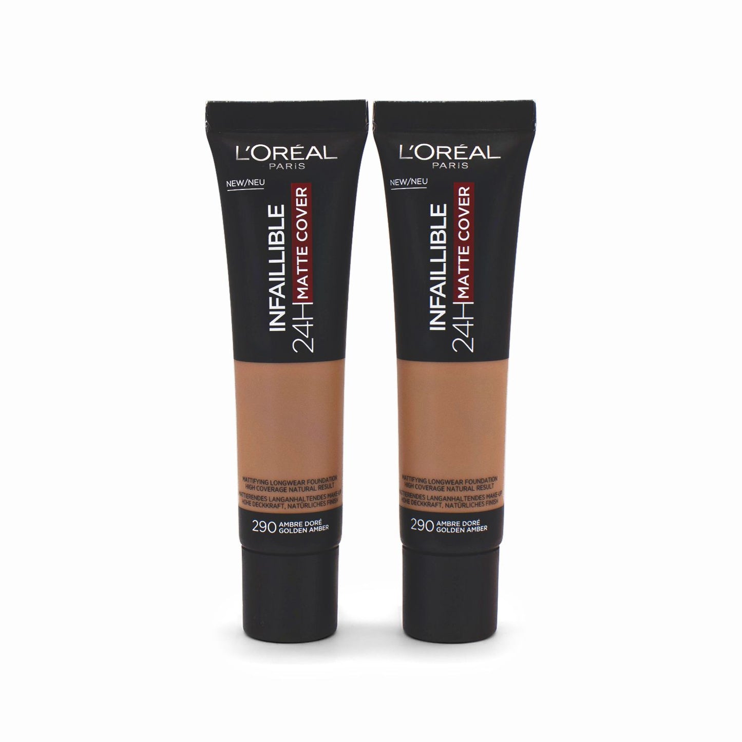 2x L'Oreal Infallible 24H Matte Foundation 30ml Shade 290 - Imperfect Container