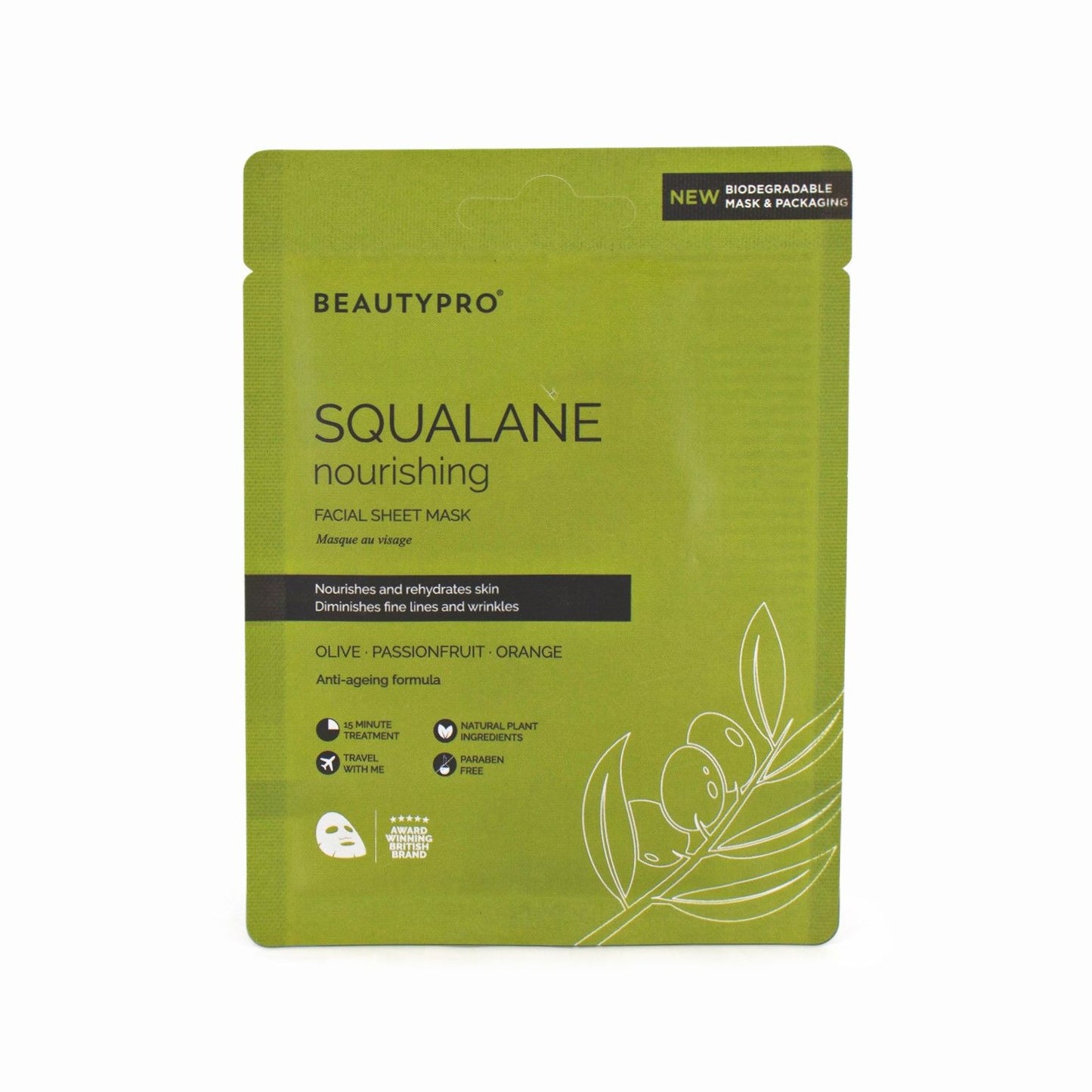 BEAUTYPRO Squalane Nourishing Sheet Mask 22ml - New