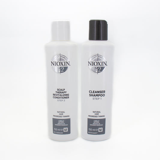 Nioxin System 2 Shampoo & Conditioner 2 x 150ml Natural Hair  - Missing Box - This is Beauty UK