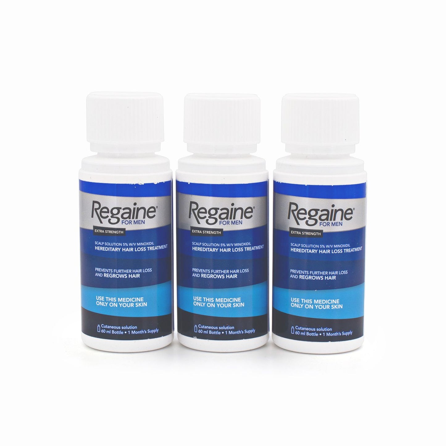 Regaine For Men Extra Strength Solution 3x60ml - Imperfect Box - This is Beauty UK