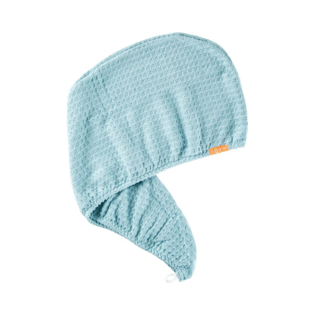 Aquis Hair Turban Rapid Dry Hair Wrap Waffle Prime Dream Boat Blue - New