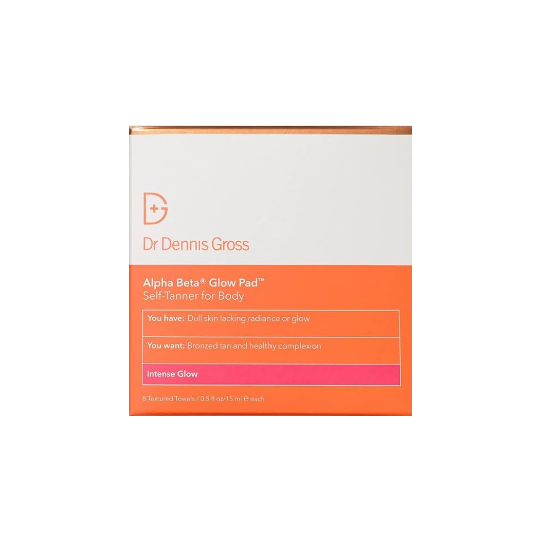 Dr Dennis Gross Alpha Beta Glow Pad Self-Tanner for Body Intense Glow 8 x 15ml - Imperfect Box