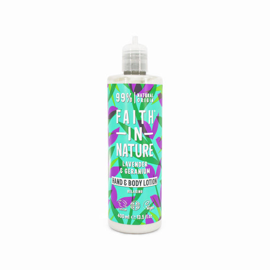 Faith In Nature Lavender & Geranium Hand & Body Lotion 400ml  - Missing Pump Top