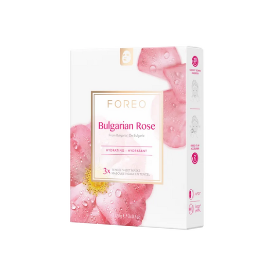 Foreo Bulgarian Rose Hydrating Tencel Sheet Masks ×3 - Imperfect Box