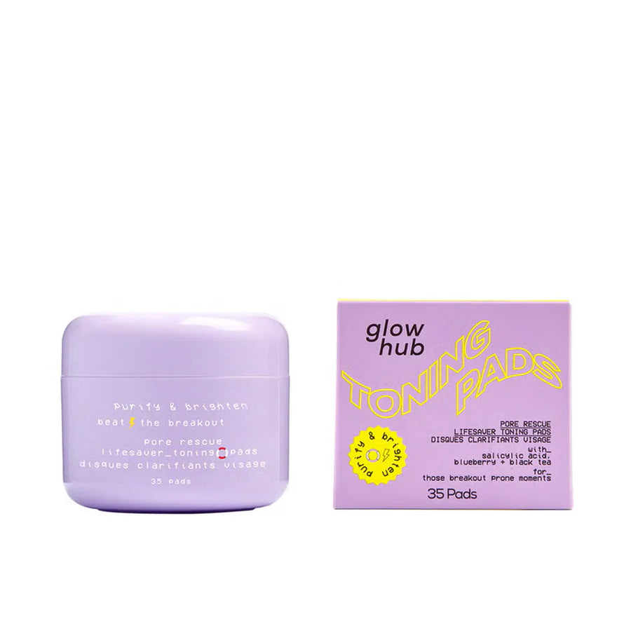 Glow Hub Purify & Brighten Pore Rescue Lifesaver Toning Pads 35pcs - New
