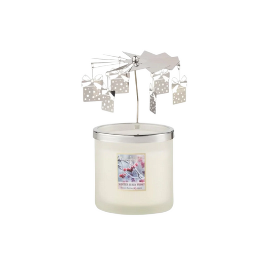 Heart & Home Winter Berry Frost Twin Wick Candle & Carousel Gift Set - Imperfect Box