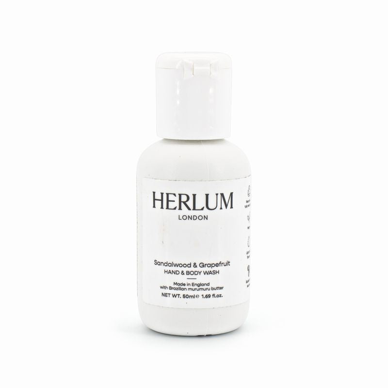 Herlum Hand and Body Wash Sandalwood and Grapefruit 50ml - Imperfect Container