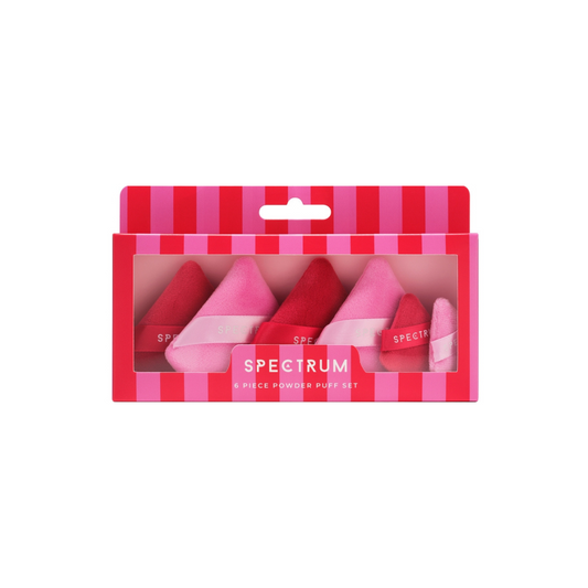Spectrum Merry & Bright 6 Piece Velvet Powder Puff Set - Imperfect Box