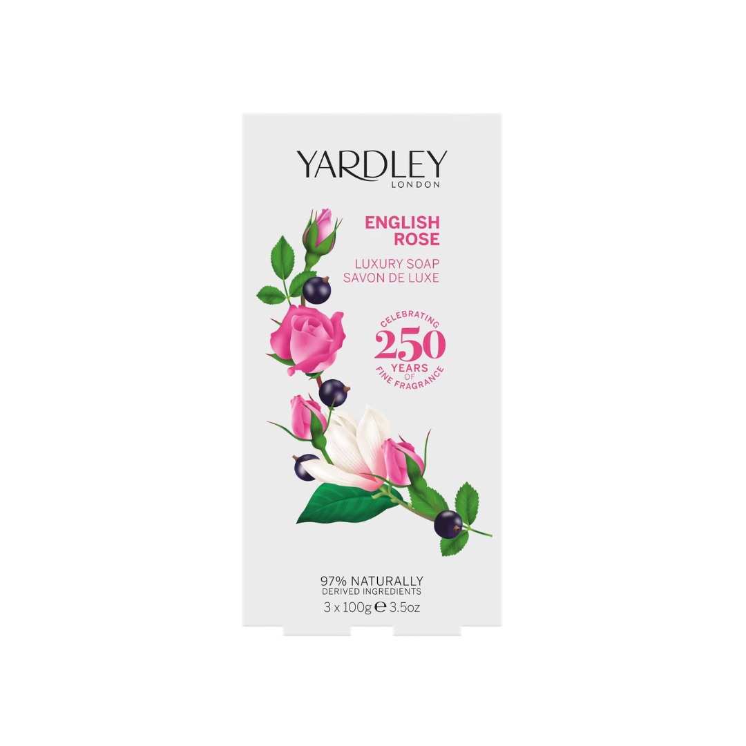 Yardley English Rose Luxury Soap Set 3x100g - Imperfect Box