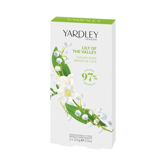 Yardley Lily of the Valley Soap Set 3x100g - Imperfect Box