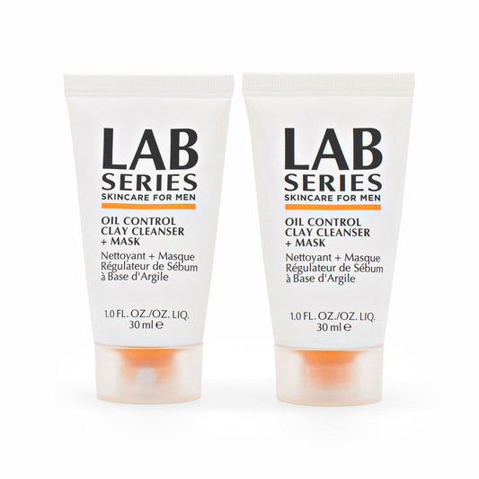 2 x Lab Series Men Oil Control Clay Cleanser + Mask 30ml - Imperfect Container