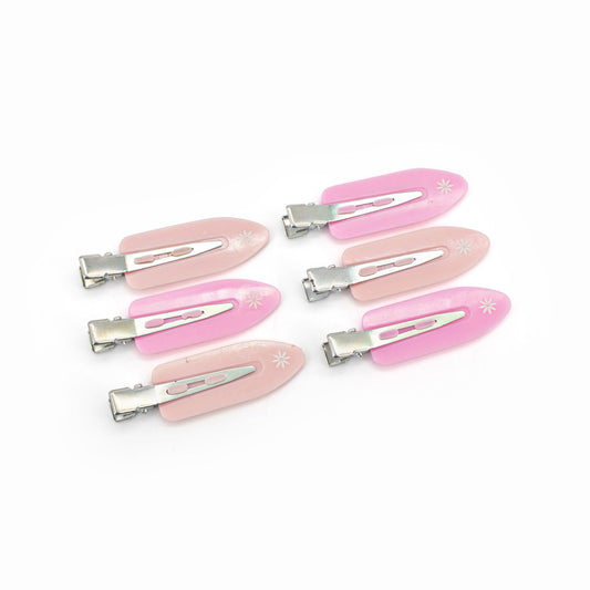 3 x Brushworks Crease Free Hair Clips Pink x 2 - Imperfect Box