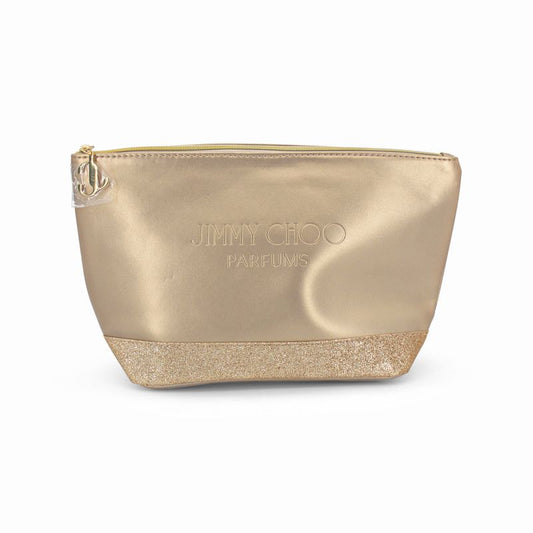 Jimmy Choo Gold Glitter Makeup Pouch - Imperfect Container