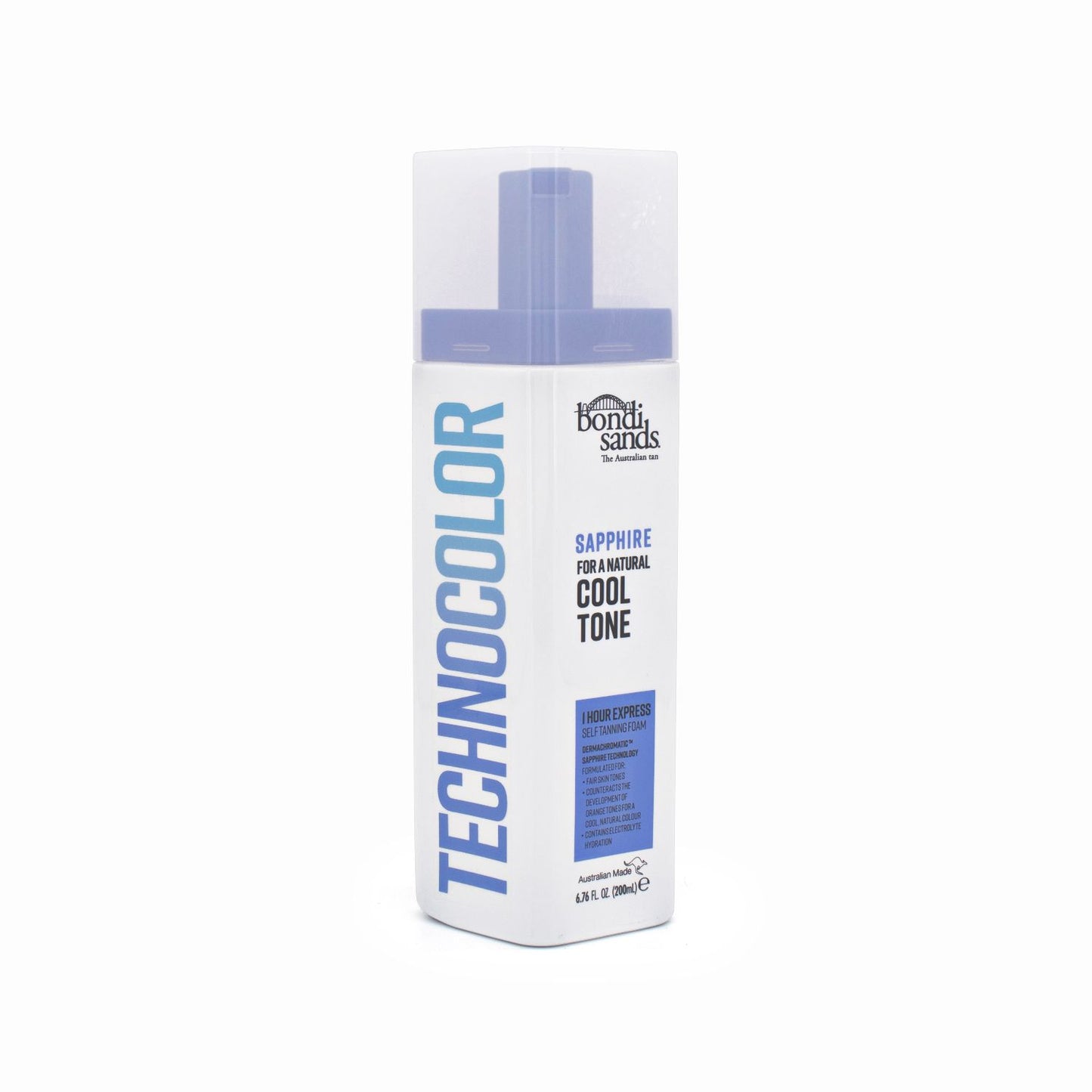 Bondi Sands Technocolor 1 Hour Tanning Foam Sapphire 200ml - Imperfect Container